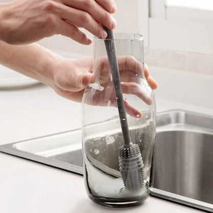 Long-Handled Silicone Cup Brush for Kitchen Cleaning