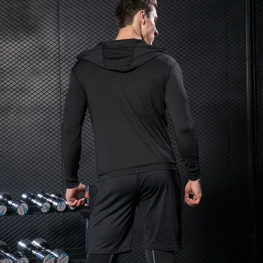 Men Rashguard Compression Set Gym Running Fitness Wear