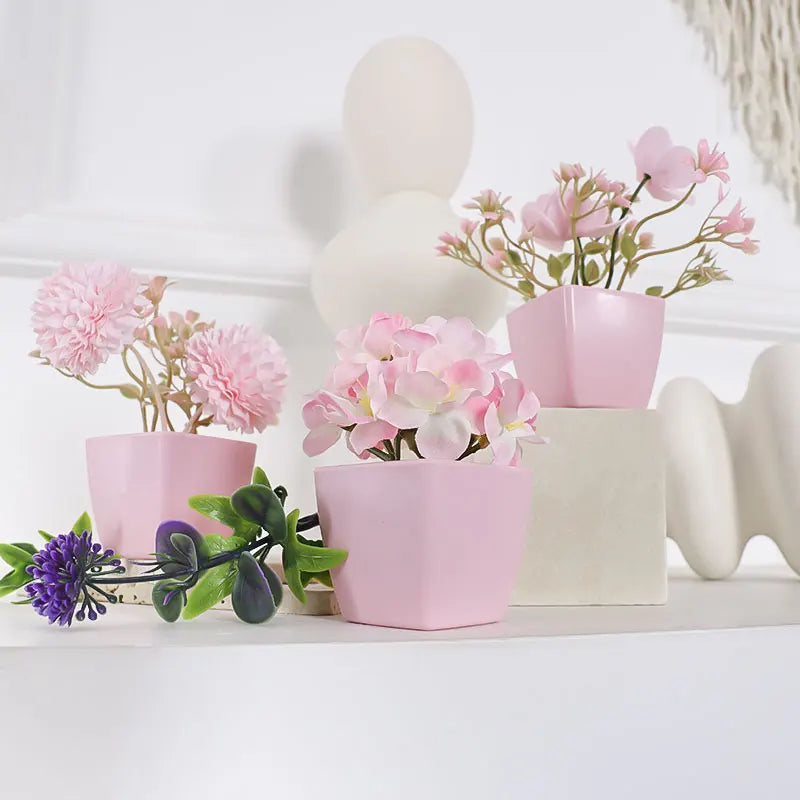1 Set of Home Decor-3 POTS Simulation Flower Small Combination-23137ZH3