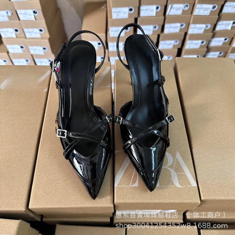 Pearl Decor Slingback Sommer High Heels für Damen