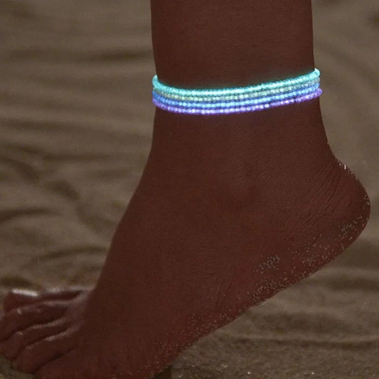 4 Pcs/Set Luminous Glowing Elastic Anklets