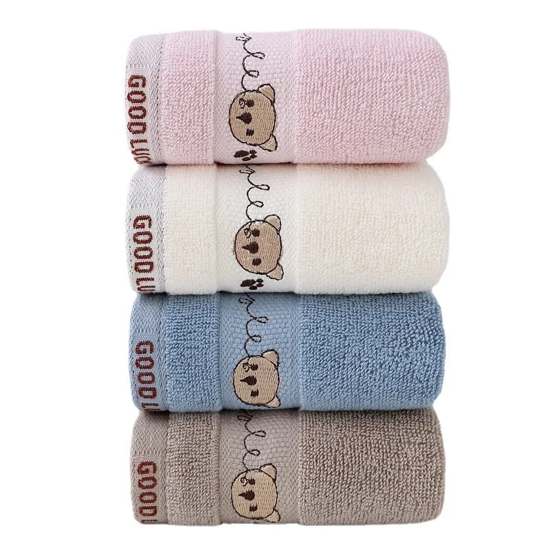 Baby Towels Cotton Bath Towel Face Washcloth Cute Cartoon Bear