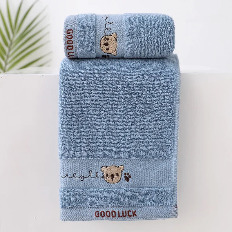 Baby Towels Cotton Bath Towel Face Washcloth Cute Cartoon Bear