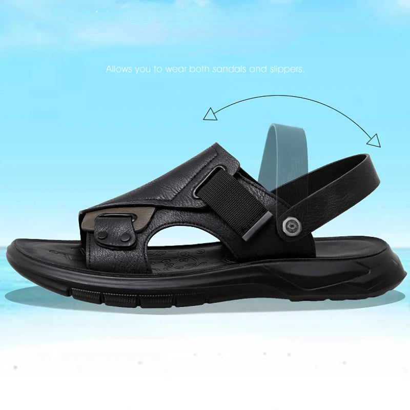 Men's Casual Outdoor Shoes - Breathable Leather Sandals