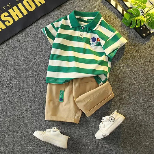 Kids Clothes - Baby Boys Stripe Shirt And Shorts