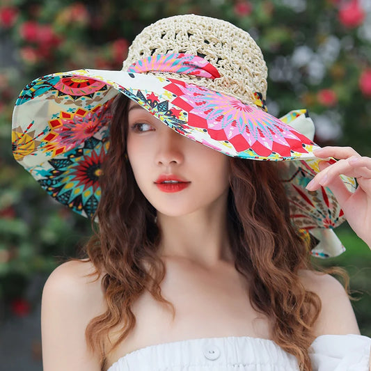 Chapeaux de paille anti-UV pour femmes