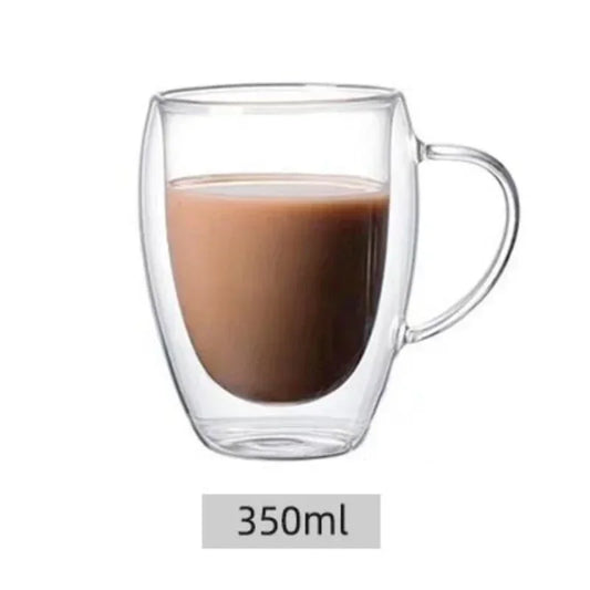 Heat-Resistant Transparent Double-Wall Glass Cup