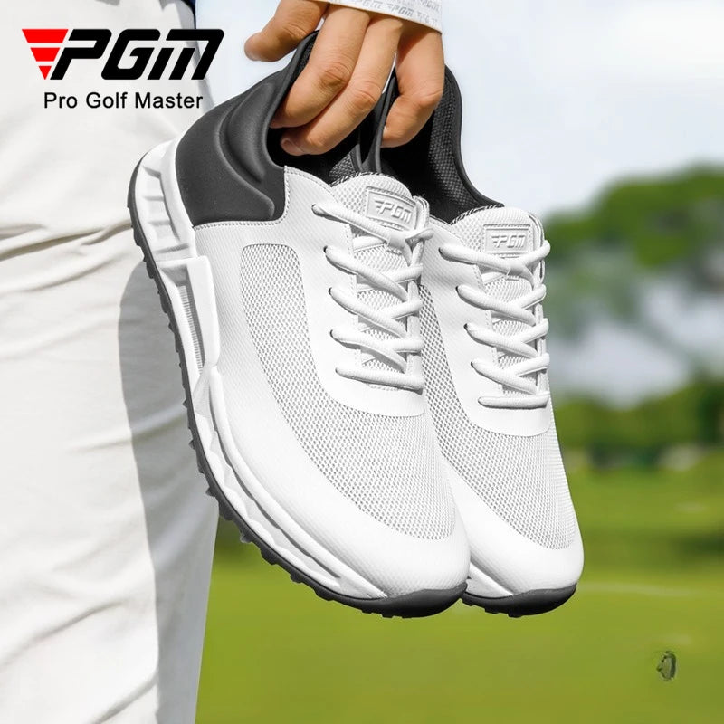 Men’s Breathable Golf Shoes – Anti-Slip Cushioned Spiked Waterproof Golf Sneakers