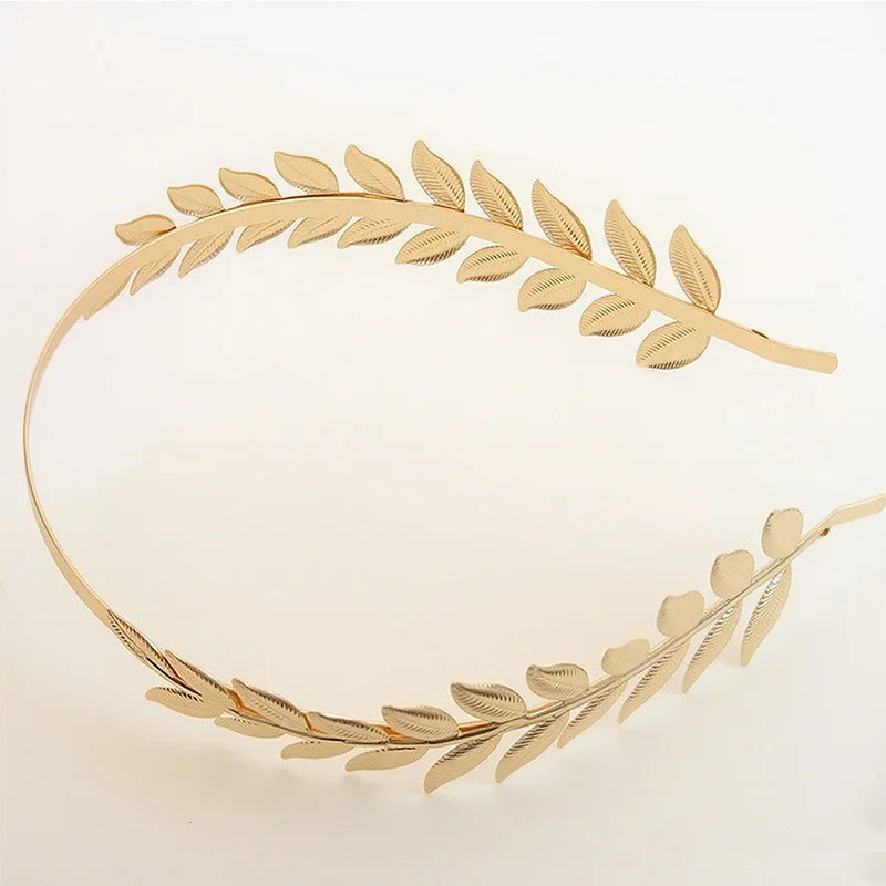 Boho-Brauthaarband mit Blätterzweigen für Damen
