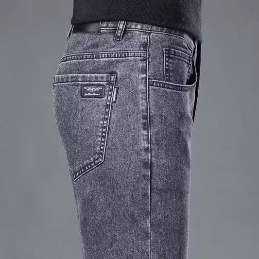 Men’s Summer Lightweight Straight Leg Jeans – Casual Slim Fit Denim Pants