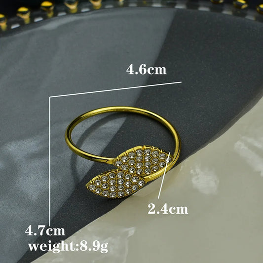 Gold & Silver Leaf Napkin Rings – 12 Pc Metal Napkin Holder