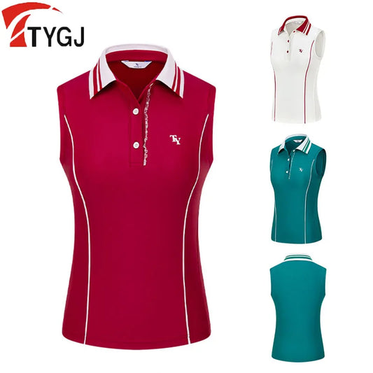 Polo de golf sans manches à séchage rapide pour femme