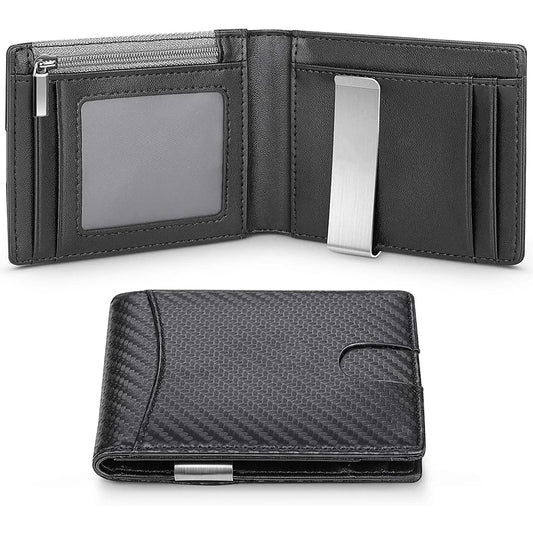 RFID Blocking Carbon Fiber Men's Slim Wallet