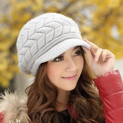 Winter Women Hat Wide Brim Keep Warm