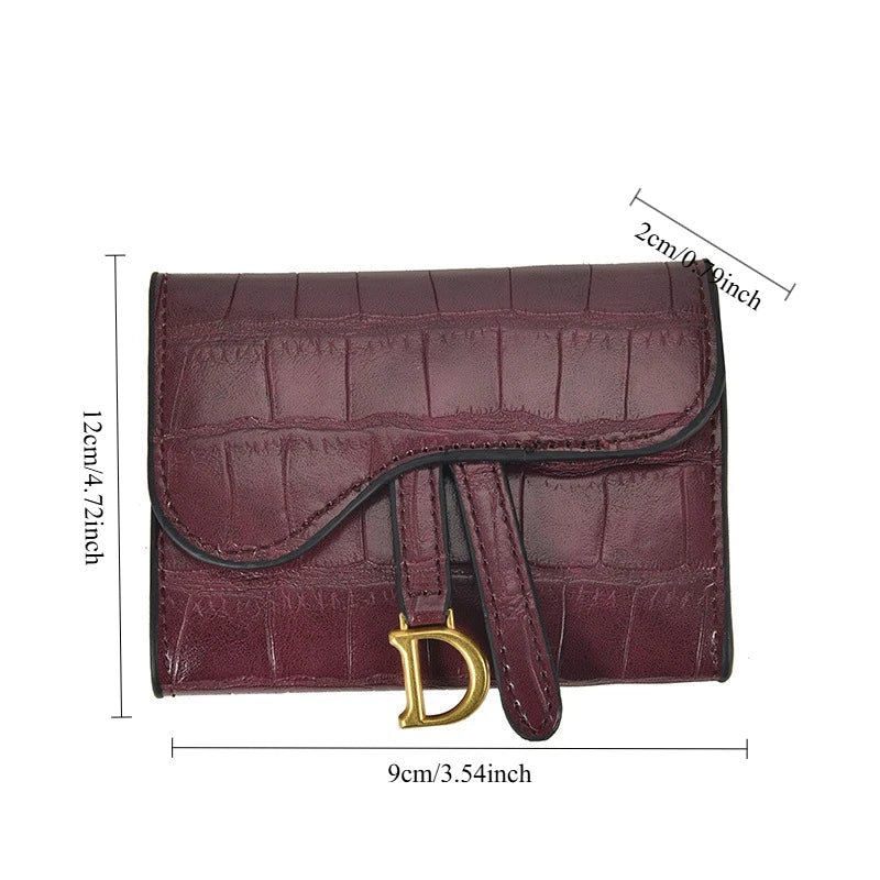 Women’s Long Folding Wallet – Retro Stone Pattern Leather Card Holder & Coin Purse Clutch