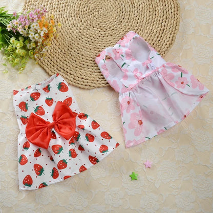 Dog dress for Female Pet Cat Puppy Floral Skirt S-XL