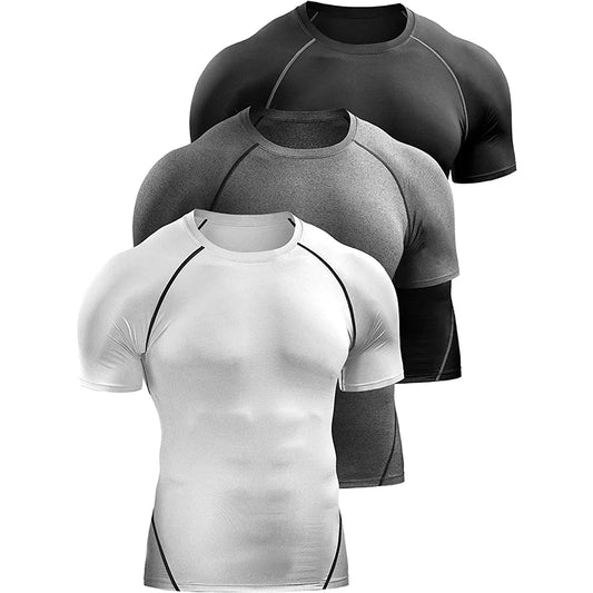 Men’s Compression T-Shirt – Quick Dry Athletic Gym Workout Shirt Elastic Running Sportswear