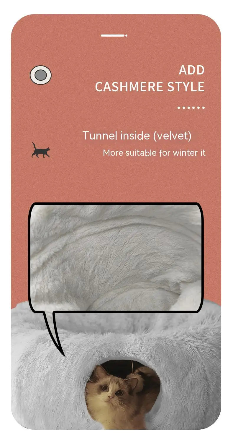 Foldable Warm Pet Nest Tunnel