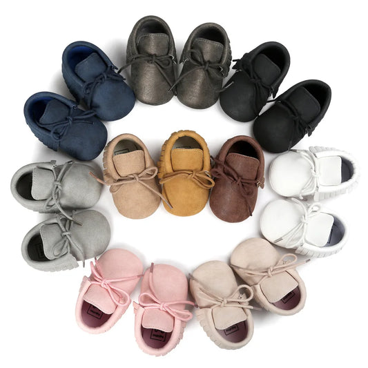 Newborn Baby Classical Lace-up Crib Crawl Shoes