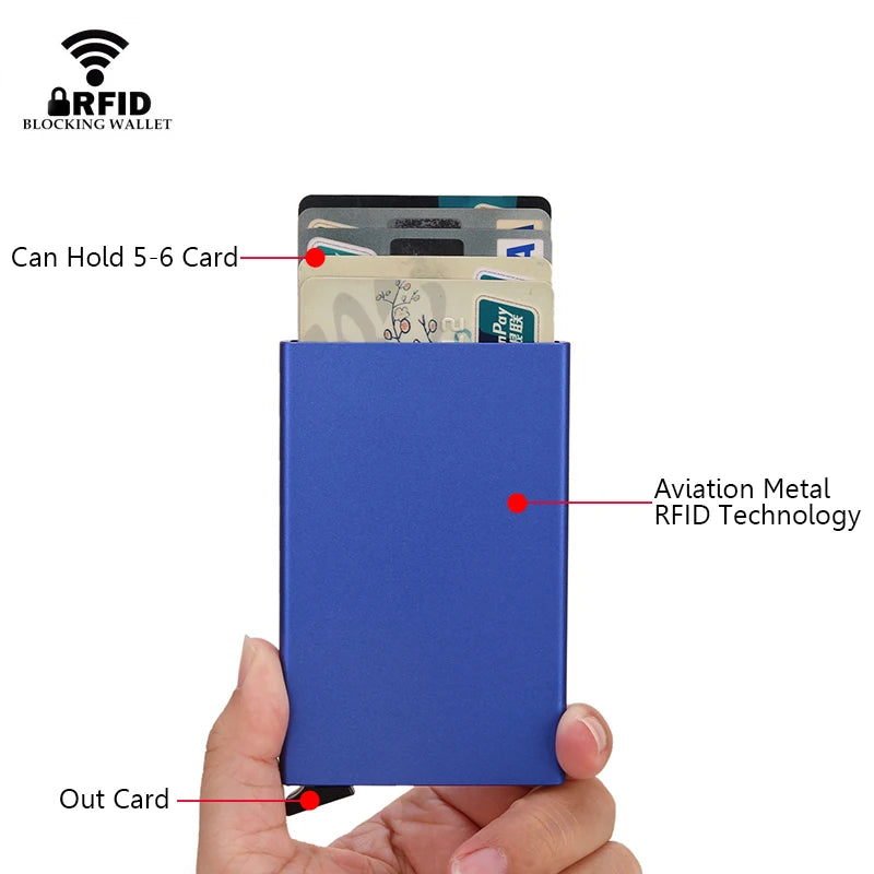 Slim Metal Smart Wallet Card Holder