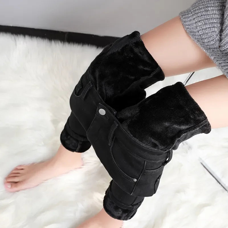 Women's Thick Velvet High Elastic Stretch Jeans