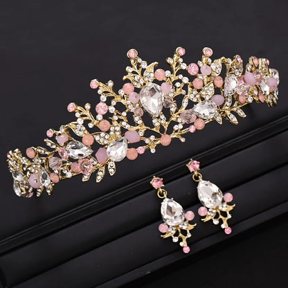 Women's Handmade Crystal Rose Crown