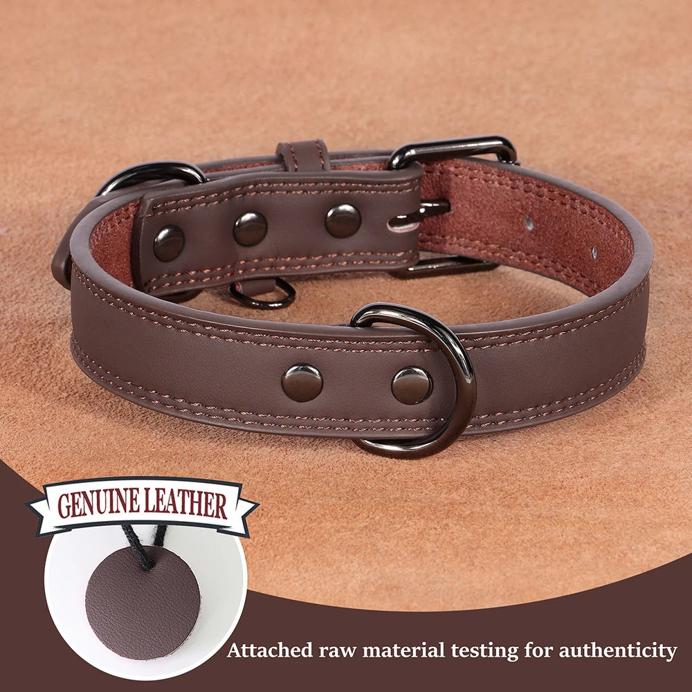 Soft Durable Adjustable Soft Padded Leather Dog Collars