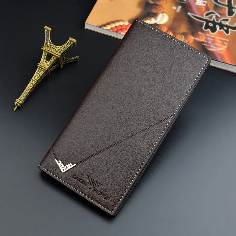 Men's PU Leather Long Clutch Wallet with Card Holder