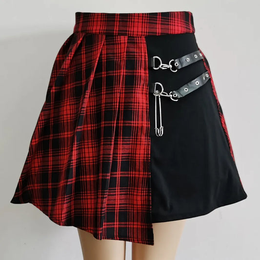 Womens Mini Pleated Skater High Waist Skirt