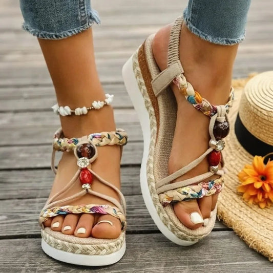 Metallic Fisherman Platform Sandals