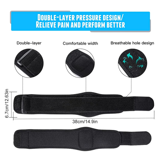 Manchon de compression pour épicondylite latérale (tennis elbow) — Sangle de compression pour l'avant-bras avec coussinet en gel