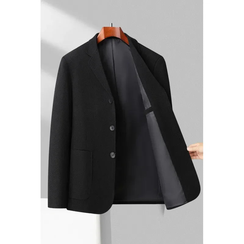 Slim-Fit-Blazer für Herren – Unifarbene Freizeit- und Business-Anzugjacke für Hochzeiten