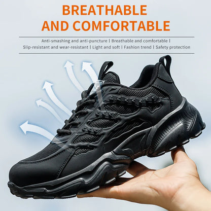 Lightweight Protective Work Sneakers - Men Breathable Shoes