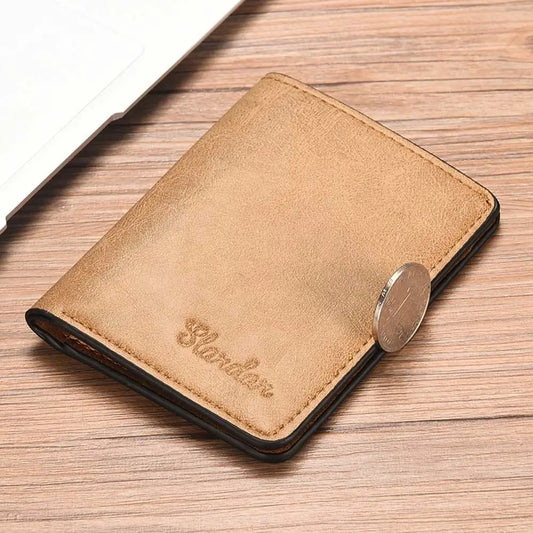 Men's PU Leather Mini Wallet Card Holder – Slim Small Wallet Purse