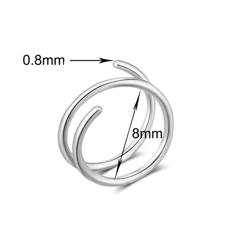 Women's 1Piece Double Layers Stainless Steel Nose Ring