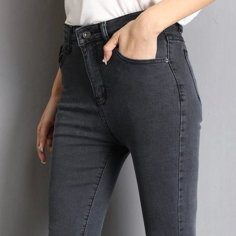 High Elastic Stretch Jeans - Women Skinny Pants