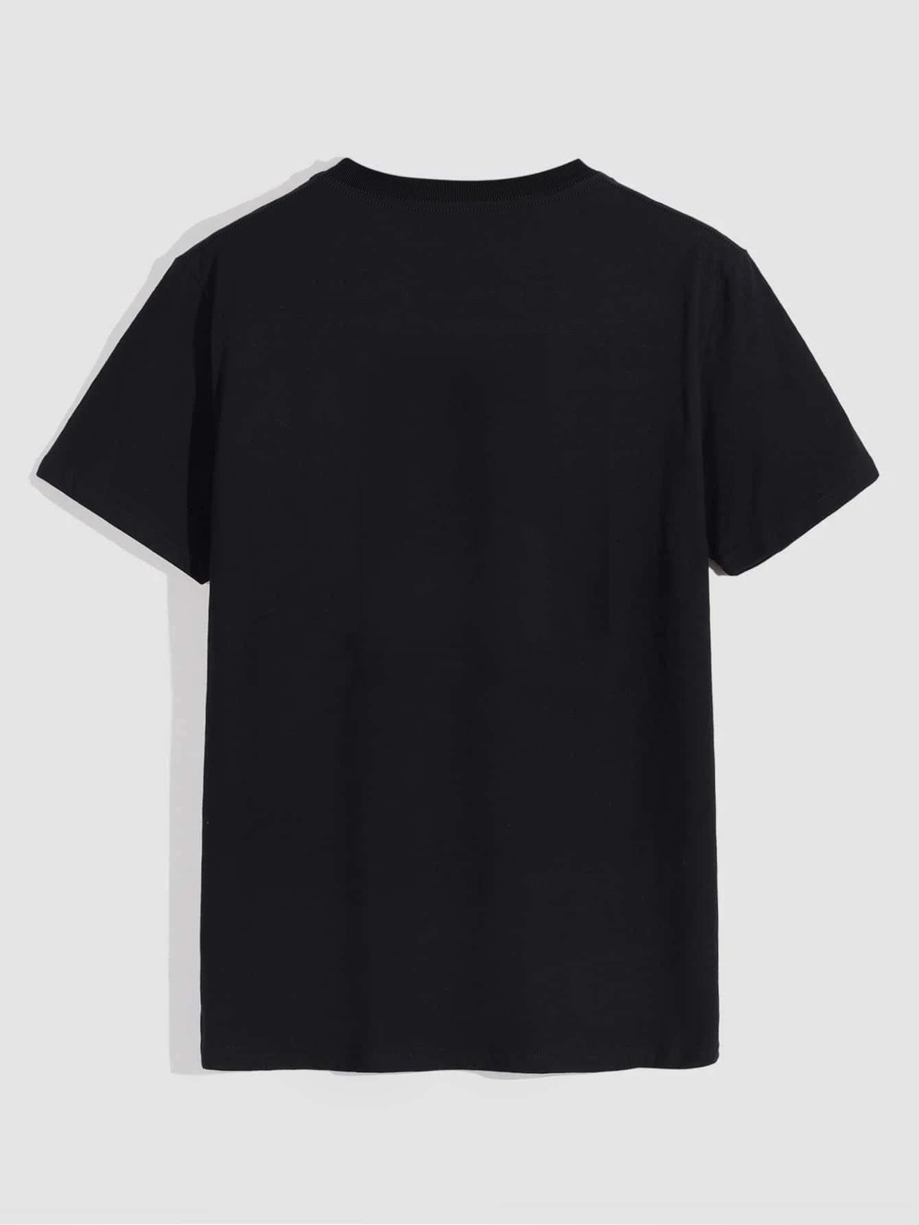 Rose Print T-Shirt - Crew Neck Short-Sleeve T-Shirts
