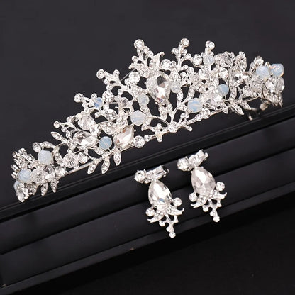 Women's Handmade Crystal Rose Crown