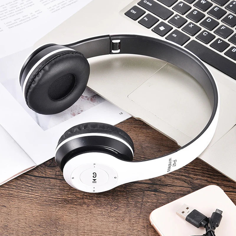 Foldable Bluetooth 5.0 Headphones with Mic & USB Adaptor