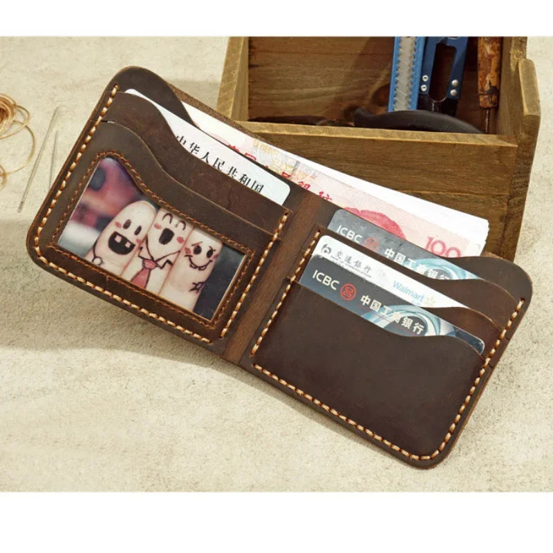 Genuine Leather Men's Retro Handmade Wallet
