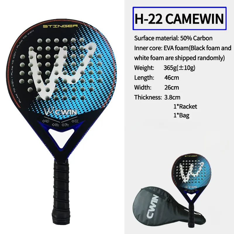 Raquette professionnelle souple en EVA pour adultes, en fibre de carbone.