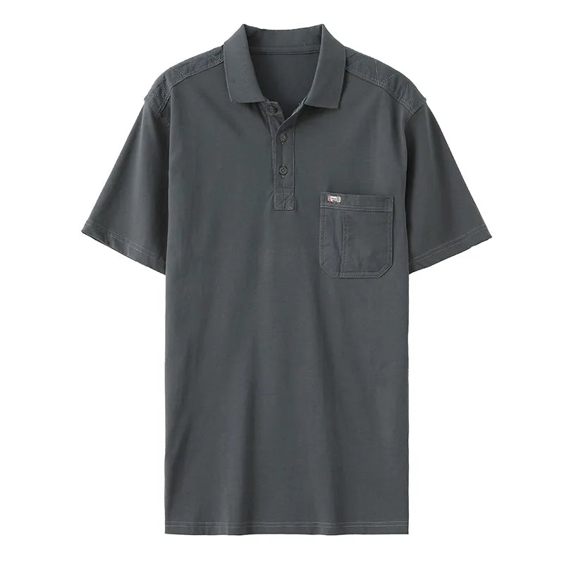 Cotton Polo Shirts, Men's Tee with Big Pockets