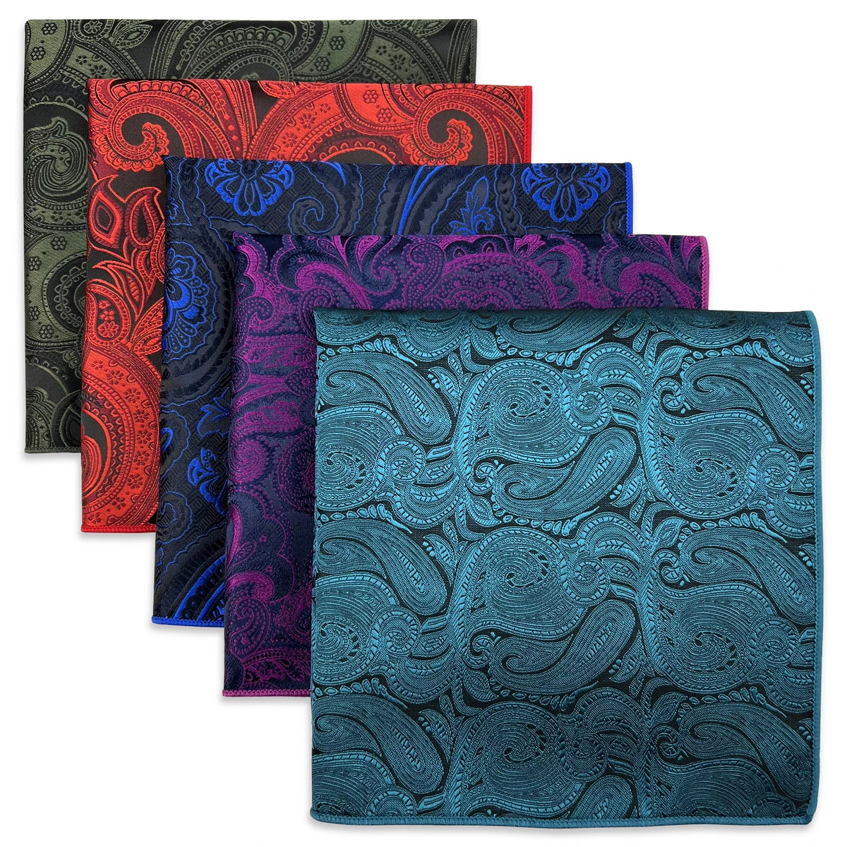 Colorful Assorted Men's Silk Pocket Square Handkerchiefs
