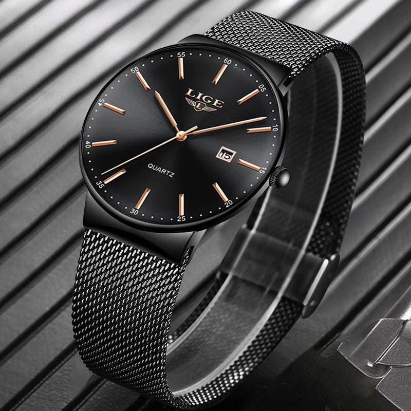 Ultra Thin Watch - Man Waterproof Date Quartz Wrist Watch