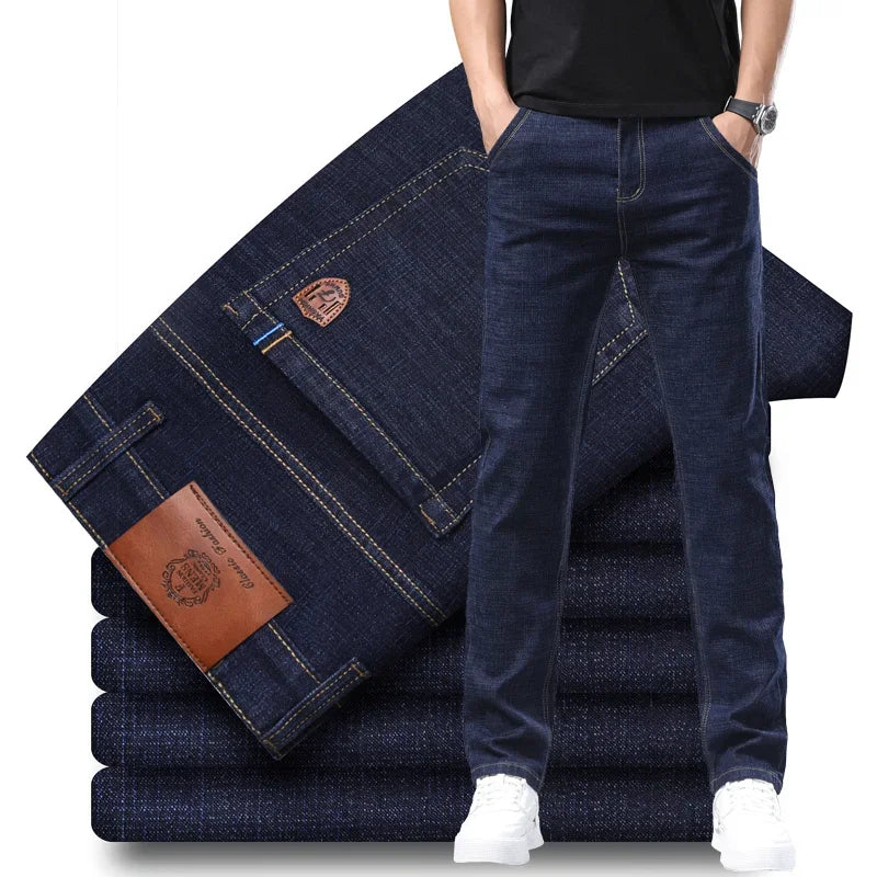 Men's Fleece-Lined Straight Jeans