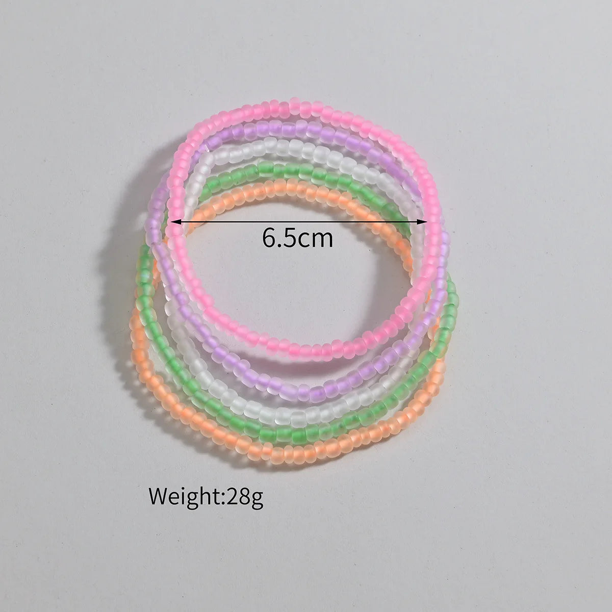 Women's Luminous Rainbow Rice Beads Anklet Set