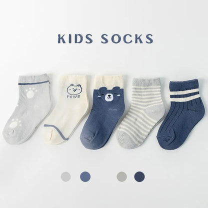 5Pairs Baby Socks Girl Boy Toddler Cotton Socks
