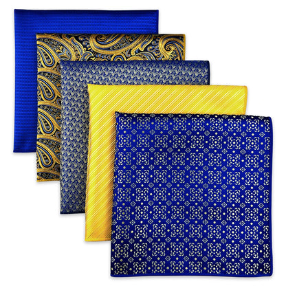 Men's 5-Piece Silk Pocket Squares Handkerchief Set