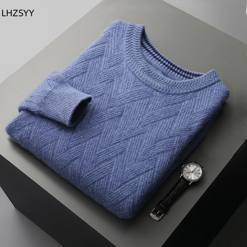 Men' Sweater - Winter O-Neck Mat Pullovers Long Sleeve