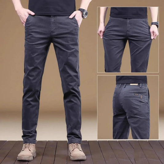 Men's Summer Thin Cotton Formal Slim Fit Pants